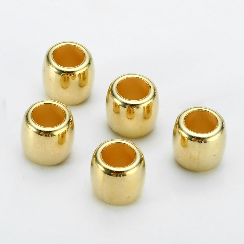 LEMECIMA 30Pcs/lot 11mm Gold Hair Braid Ring Beads