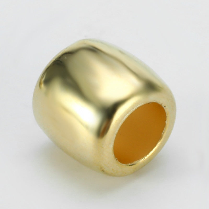 LEMECIMA 30Pcs/lot 11mm Gold Hair Braid Ring Beads