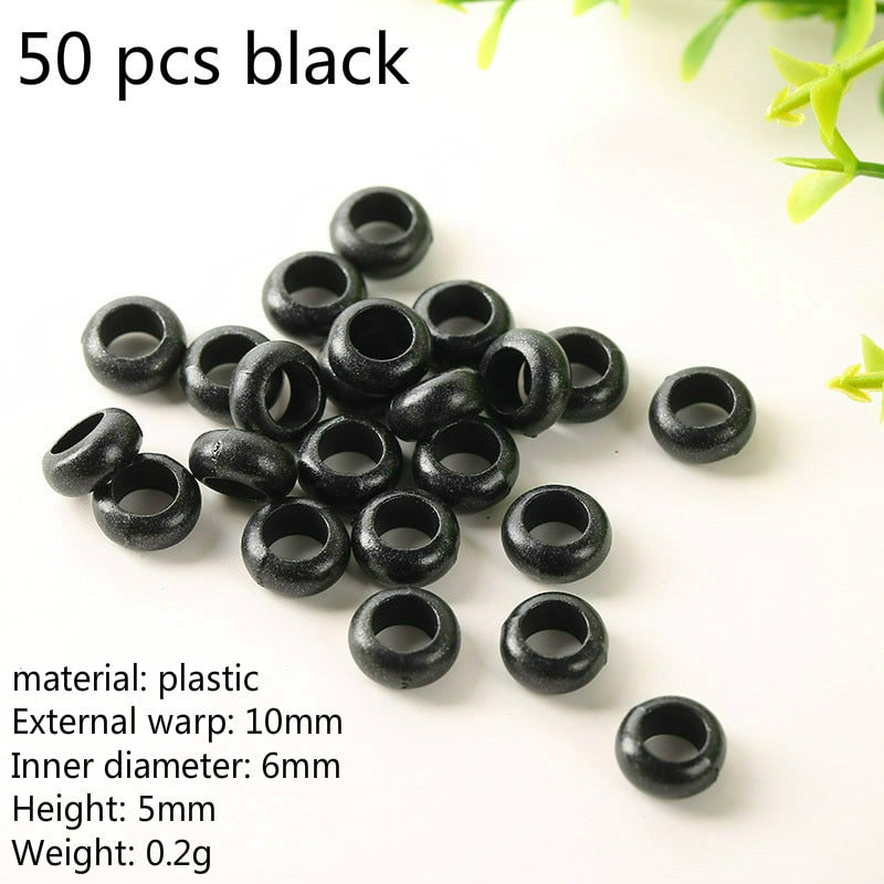 50-200 PCS African Hair Rings Cuffs Tubes Charms Jewelry Gold Silver Beads
