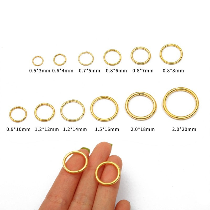 50-200 PCS African Hair Rings Cuffs Tubes Charms Jewelry Gold Silver Beads
