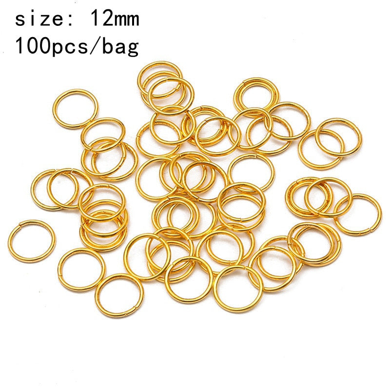 50-200 PCS African Hair Rings Cuffs Tubes Charms Jewelry Gold Silver Beads