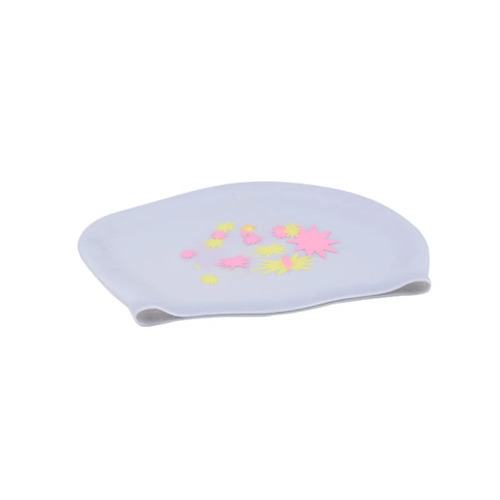 New Silica Gel Long Hair Swimming Cap Star Pattern Large Size Silicone Swimming Cap Elastic Waterproof Swim Gear Adult