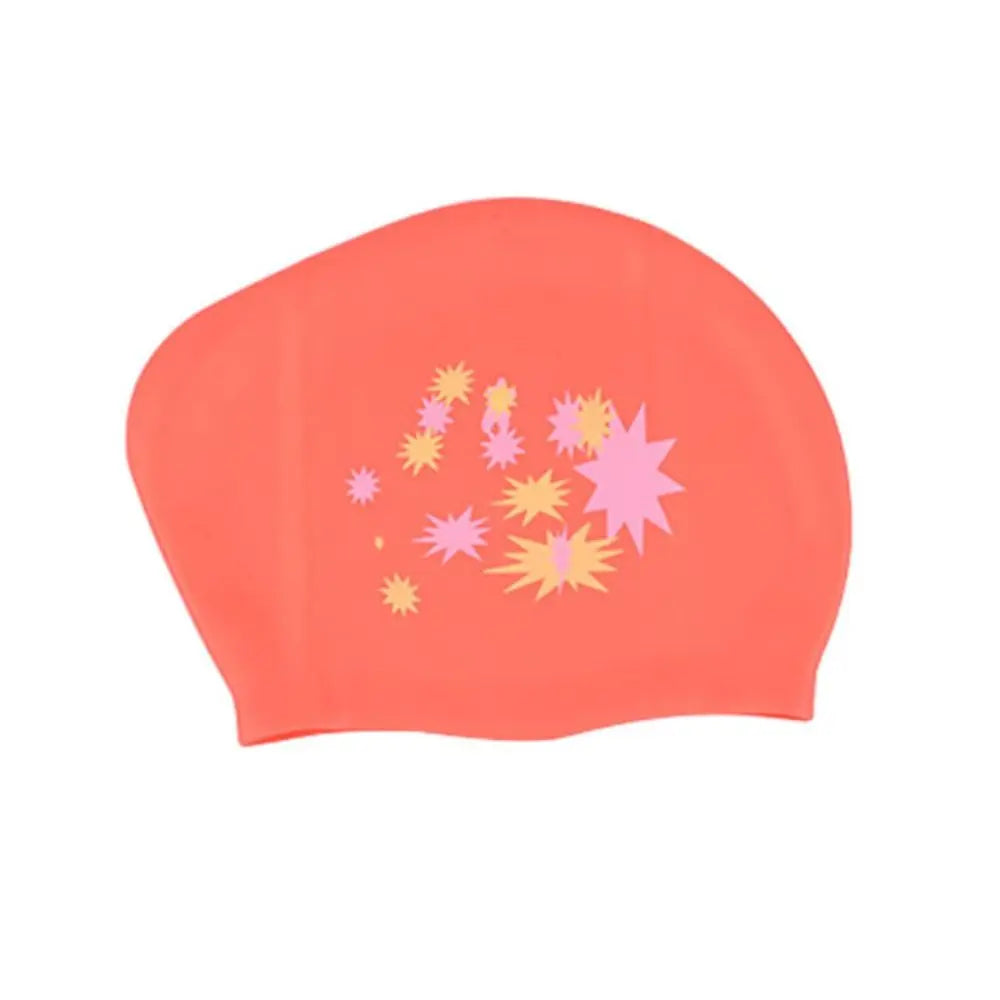 Large Size Long Hair Swimming Cap New Star Pattern Silica Gel Silicone Swimming Cap Elastic Waterproof Swim Gear Lady