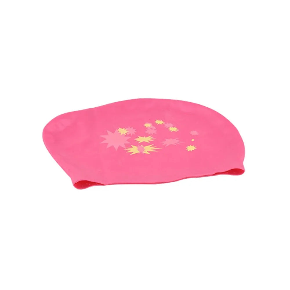 New Silica Gel Long Hair Swimming Cap Star Pattern Large Size Silicone Swimming Cap Elastic Waterproof Swim Gear Adult