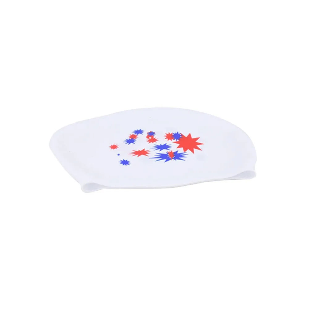 New Silica Gel Long Hair Swimming Cap Star Pattern Large Size Silicone Swimming Cap Elastic Waterproof Swim Gear Adult