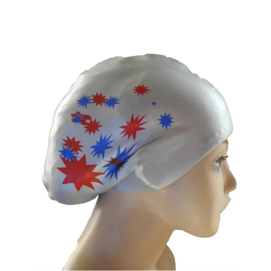 Large Size Long Hair Swimming Cap New Star Pattern Silica Gel Silicone Swimming Cap Elastic Waterproof Swim Gear Lady
