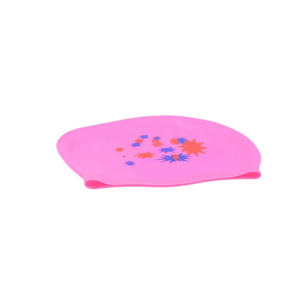 New Silica Gel Long Hair Swimming Cap Star Pattern Large Size Silicone Swimming Cap Elastic Waterproof Swim Gear Adult