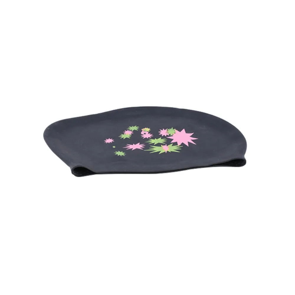 New Silica Gel Long Hair Swimming Cap Star Pattern Large Size Silicone Swimming Cap Elastic Waterproof Swim Gear Adult