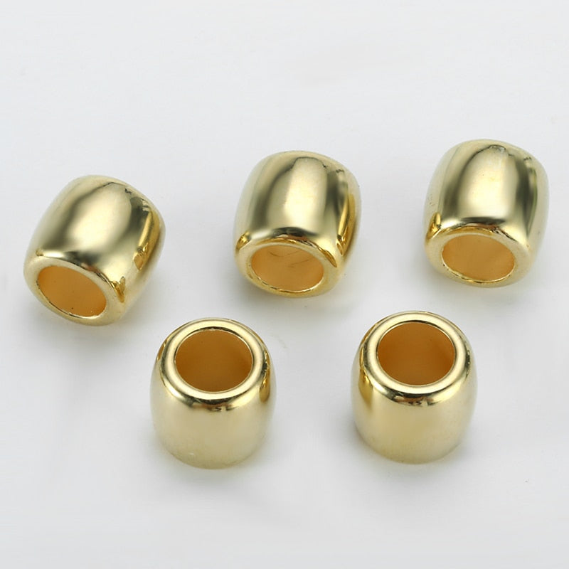 LEMECIMA 30Pcs/lot 11mm Gold Hair Braid Ring Beads