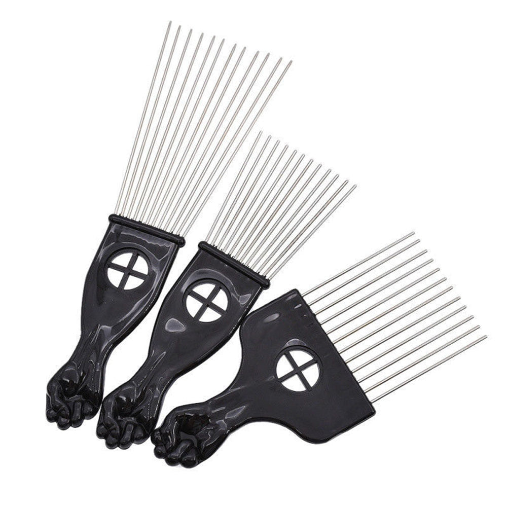 Black Fist Afro Metal Comb African Hair Pick