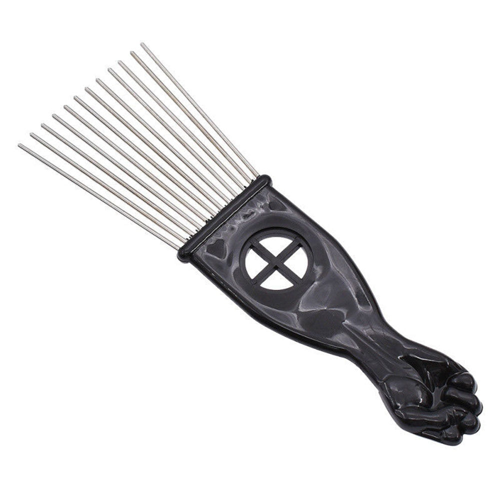 Black Fist Afro Metal Comb African Hair Pick